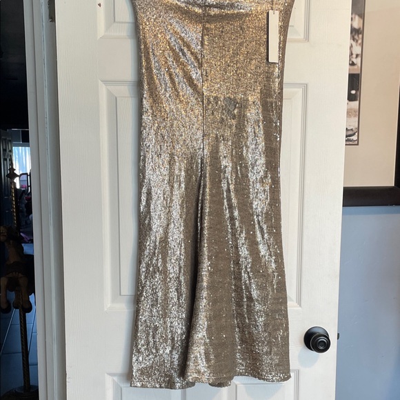 Line & Dot Metallic Gold Mermaid Skirt